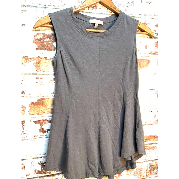 Anthropologie Eri + Ali Evie Pure Cotton Sleevless Peplum Flowing Blouse - Picture 5 of 10